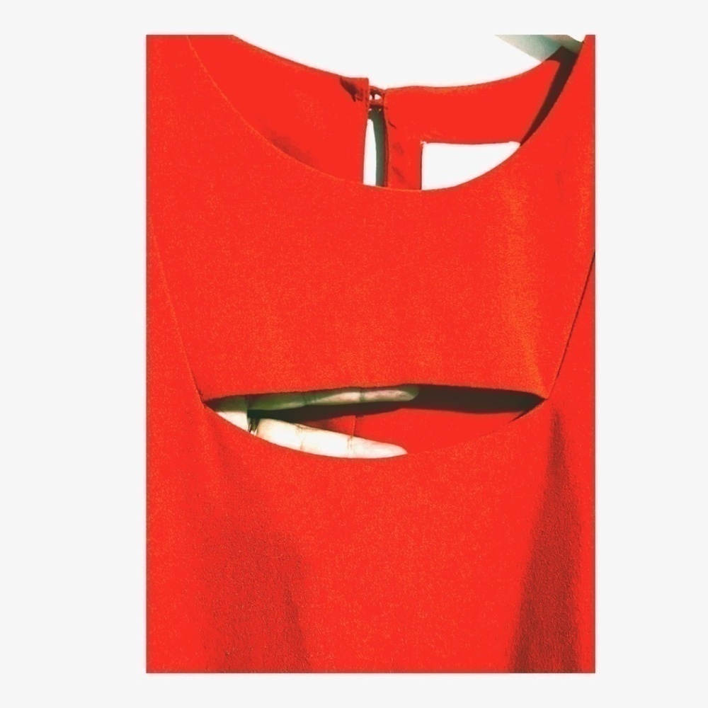 Greylin red orange peakboo cutout  mini dress, size S - Picture 5 of 8